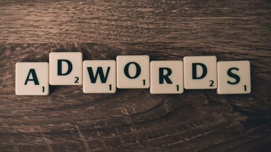 The word adwords spelled out in Scrabble